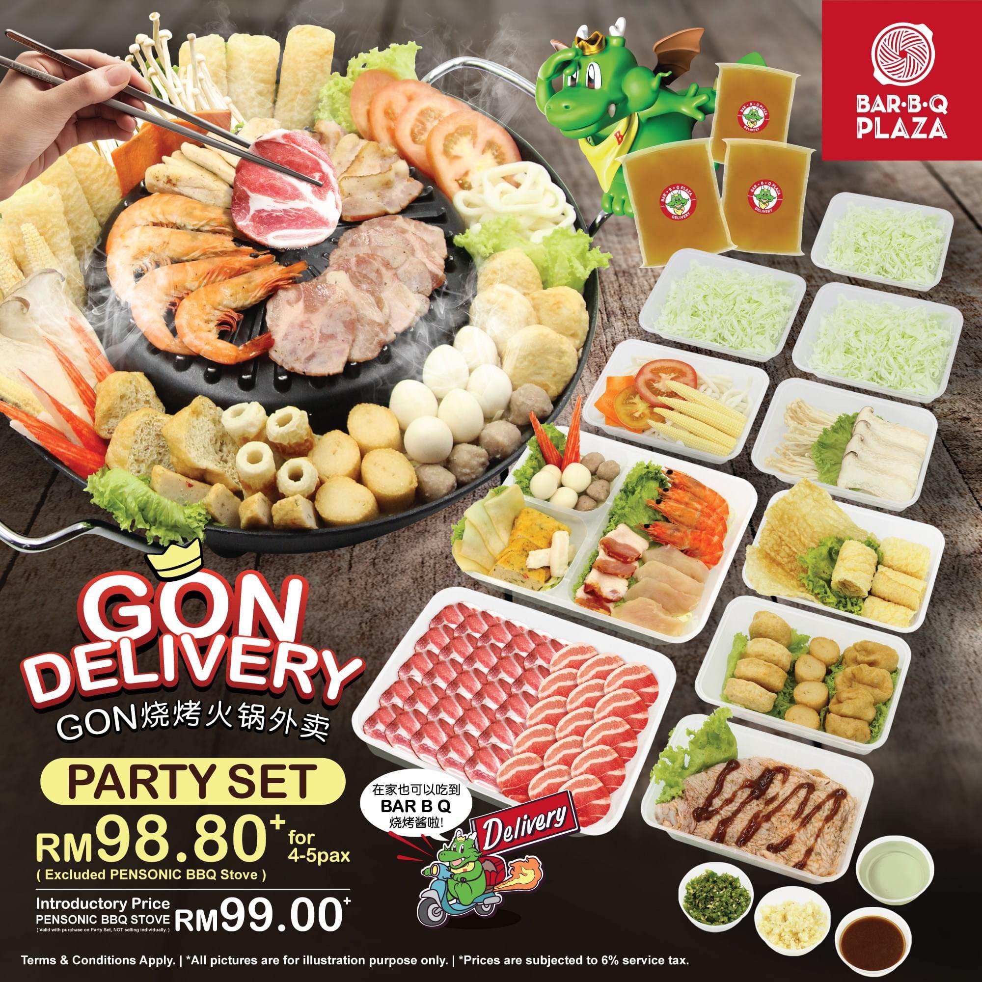 今天11am抢购的 #BarBQ Plaza 外送
 随购买Party Set 用优惠价买 #Pensonic…